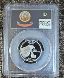 2007 S Clad Idaho State Quarter Proof PR70 DCAM PCGS Flag Label - Picture 1 of 2