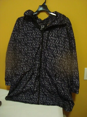 Chaqueta de lluvia cortavientos Lucky Brand para mujer Performance capucha empaquetable leopardo S Foto 1 de 2