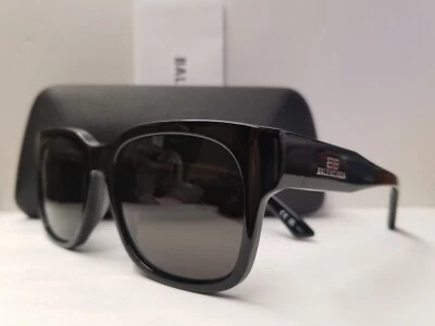 Gafas de sol Balenciaga BB0049S 001 para hombre negras/grises lentes rectangulares 55 mm Foto 1 de 4