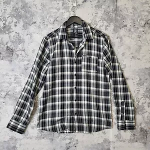 Volcom Shirt Mens M Black White Check Classic Fit Long Sleeve Collared Button C - Picture 1 of 10