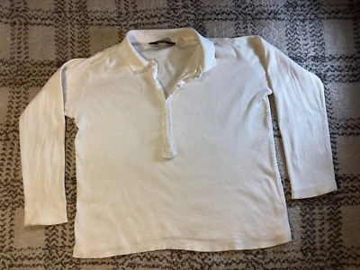 Blusa Woolrich Mujer Blanca Manga 3/4 100% Algodón Cuello 8 Botones Talla PL Foto 1 de 4
