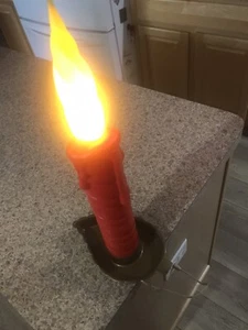 Vintage 17" Christmas candle Blow-Mold Colonial-Style Holiday Décor w/Dish Works - Picture 1 of 7