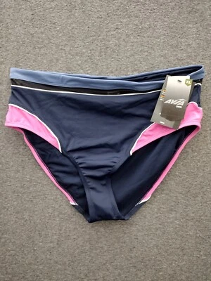 Parte inferior de bikini Avia cintura alta para mujer talla XL 16-18 azul marino rosa Foto 1 de 4