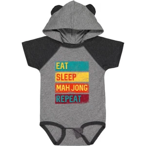 Inktastic Eat Sleep Mah Jong Repeat Baby Bodysuit Player Games Apparel One-piece - Picture 1 of 10