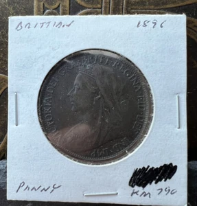 Centavo Gran Bretaña 1896 KM#790 AU - Imagen 1 de 2