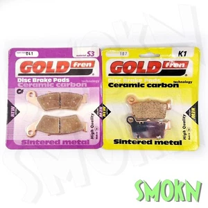 Kawasaki KXF Brake Pads KX 250 450 F 04-25 Goldfren 041 S3 Front & 187 K1 Rear - Picture 1 of 4