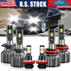 Combo faros LED 6500K haz alto/bajo + luz antiniebla 6 piezas para Saab 9-3 2008-2009 - Imagen 1 de 12