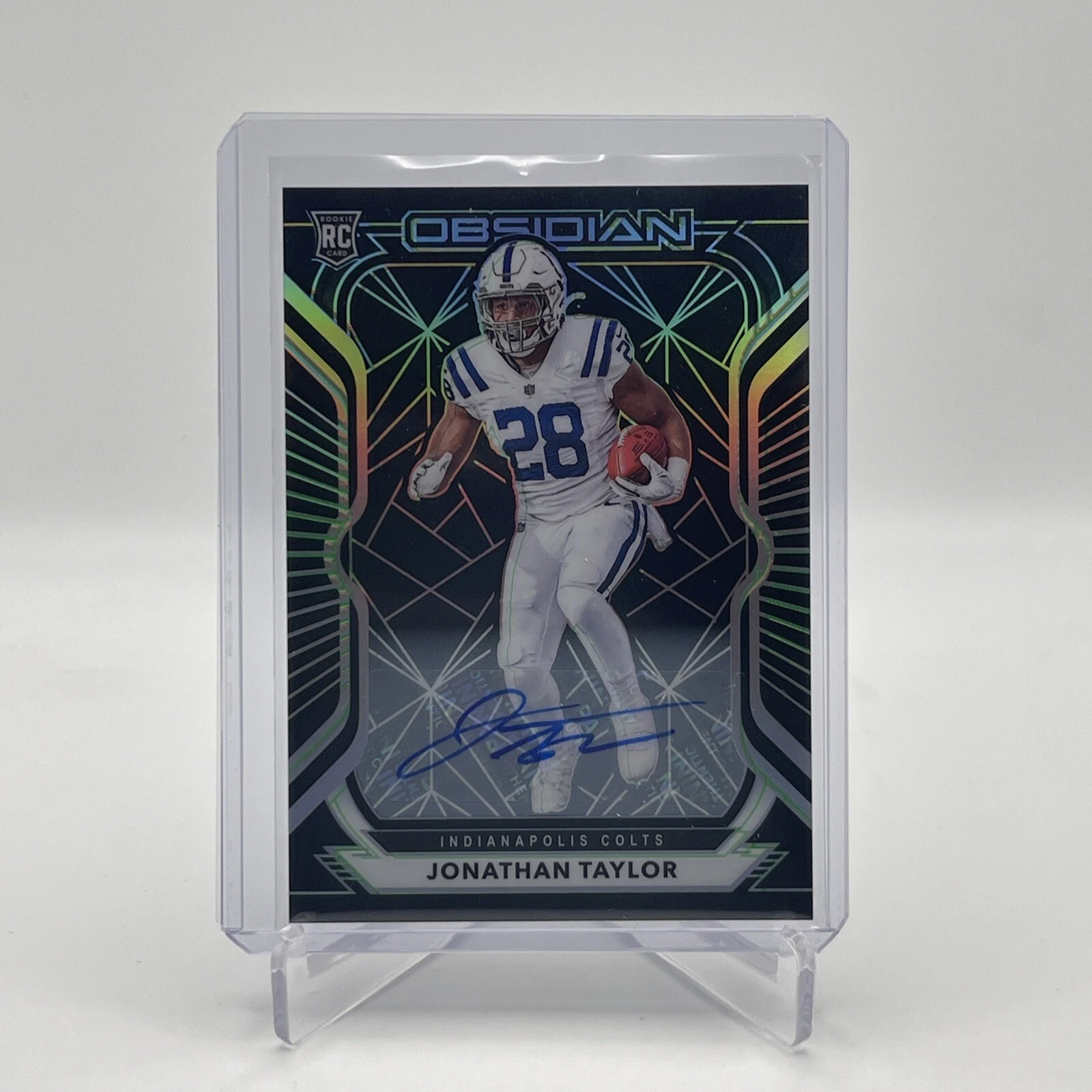 2020 Panini Obsidian Jonathan Taylor Green Electric Etch RC Auto /50 Colts