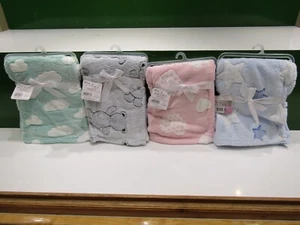 NEW ASSORTED FIRST STEPS FLEECE BLANKETS SIZE 75 x 100cm. - Picture 1 of 5