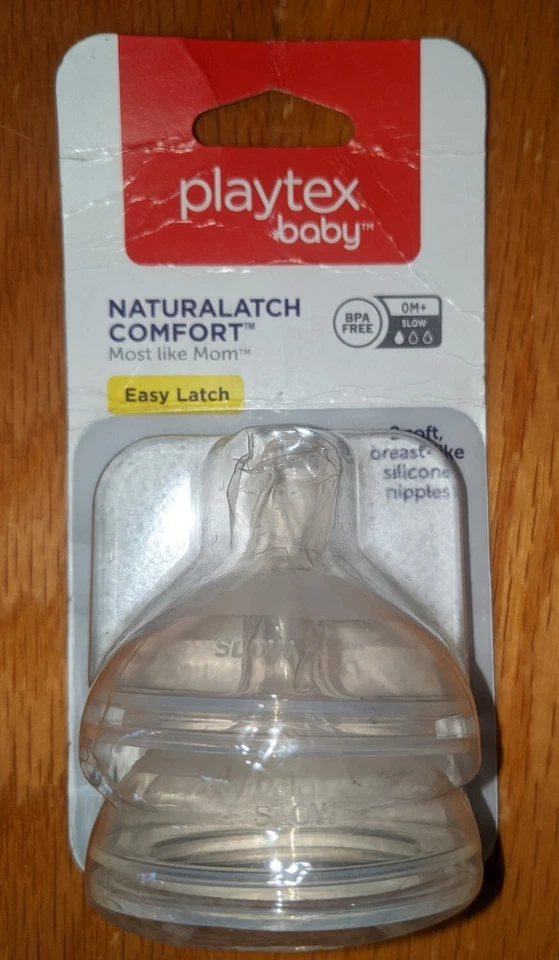 Playtex Baby NaturaLatch Comfort 0m Easy Latch 2 Soft Silicone Nipples Like Mom