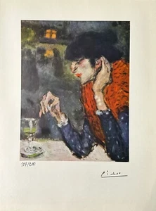 Pablo Picasso Original Signed Printt - The Absinthe Drinker, 1901 - Picture 1 of 9
