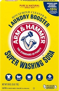 ARM & HAMMER Super Washing Soda Household Cleaner and Laundry Booster, 55 oz Box - Picture 1 of 17