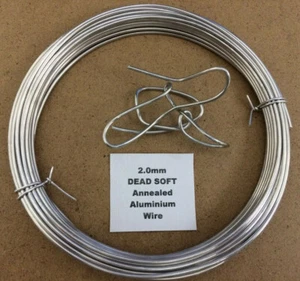 2mm x 10m 14 SWG Annealed DEAD SOFT Aluminium Wire Animation Armatures - Picture 1 of 1