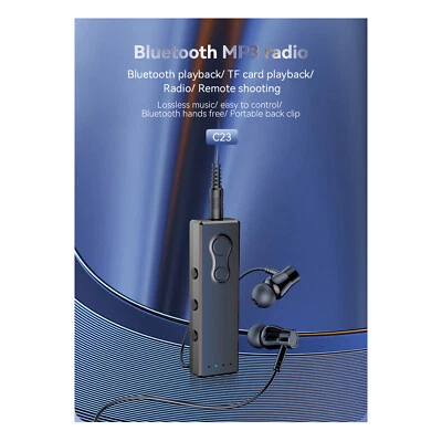 Mini FM Radio Portable Bluetooth Headset Support Read TF Card Back Clip Design - Image 1 of 4