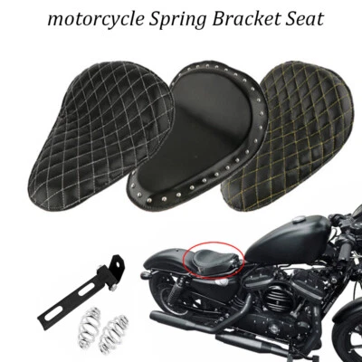 Soporte de asiento individual de resorte de 3" para motocicleta apto para Harley Sportster Chopper Bobber Foto 1 de 4