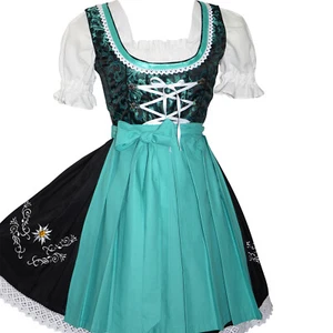 M 12 German Dirndl Dress Short Oktoberfest Waitress Holiday Party EMBROIDERED - Picture 1 of 5