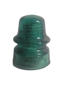 Vintage Glass Telephone, Telegraph Pole Insulator Brookfield New York Blue Green - Picture 1 of 9