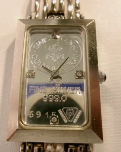 Swiss Bank Corporation 5g fine silver ladies watch. Not running. SOLD AS-IS Used - Picture 1 of 15