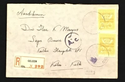 NETHERLANDS 1943 REG CENSOR COVER TO LAGER BÜSER IN GERMANY --F/VF  - Image 1 of 2