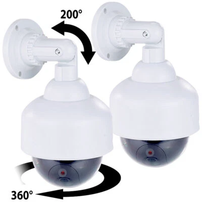 VisorTech 2er-Set Dome-Überwachungskamera-Attrappen, durchsichtige Kuppel - Bild 1 von 4