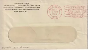 1933 Vintage Metered Post Cover mit Werbung auf Rückseite Leggett Lebensmittel Import - Bild 1 von 2