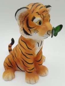 Surprise by Eva Dalberg Tiger Cub w/ Butterfly Figurine 1981 Ceramic Figure 80s - Picture 1 of 13