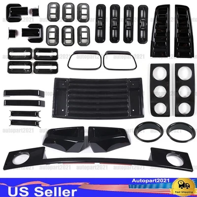 Kit de moldura de luz trasera de parachoques negro brillante para piano 34 piezas para Hummer H2 2003-2009 Foto 1 de 4