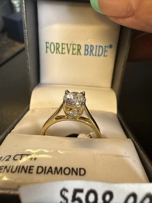 Anillo de compromiso Forever Bride 1/2 CTTW 10kt oro blanco talla 7 nuevo con etiquetas Foto 1 de 4