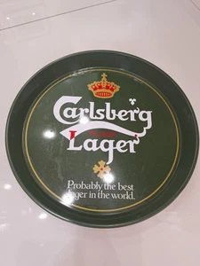 Carlsberg Beer Pilsner Lager Tray 12” Metal - VINTAGE. PUB.  - Picture 1 of 4