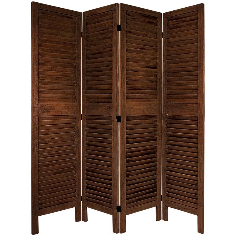 5 1/2 英尺 高经典威尼斯房间分隔板 - 烧棕色 - 4 面板 — 第 1/1 张图片