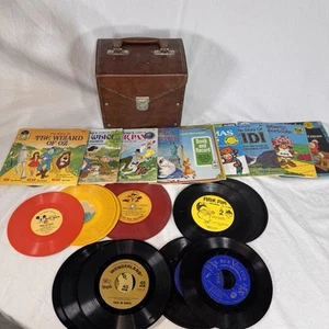 Lot Of 23 Children’s 45 Records w/ Case & Books Wizard Of Oz Disney Muppets - Picture 1 of 16