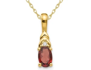 Collar colgante granate de 3/5 quilates (ctw) oro amarillo 14K - Imagen 1 de 4