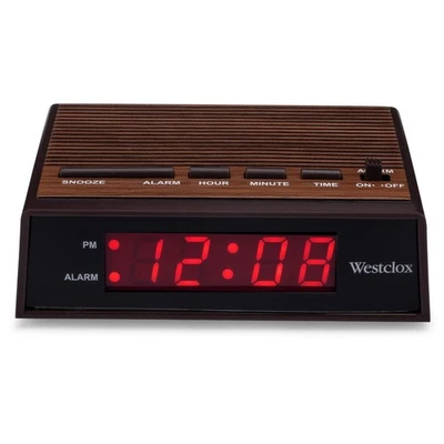 Westclox Retro Estilo Madera Fácil de Leer Super Brillante Pequeña Mesa de Noche Ascendi... Foto 1 de 4