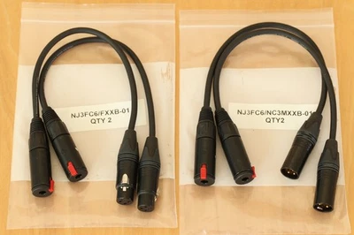 Paquete XLR macho hembra a TRS-jacks NJ3FC6-BAG a NC3MXX-B NC3FXX-B Mogami W2549 Foto 1 de 4