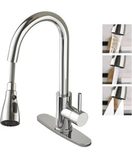 Kommerzielle Küchenarmatur herunterziehbare Brause Mixer Einhand Edelstahl - Bild 1 von 8