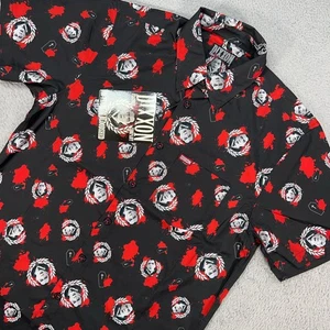 Dixxon Shirt Mens Medium Black Red Button Up The Dracula Party Limited - Picture 1 of 11