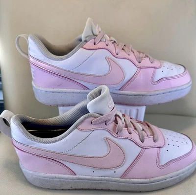 Nike Court Borough Low 2 SE White Pink Foam Sneakers Women’s 7.5 Size 5.5Y  - Image 1 of 4