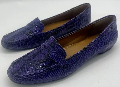 Vintage Circa Joan & David Women’s Size 6.5 Leather Upper Loafer Flats Purple - Image 1 of 4