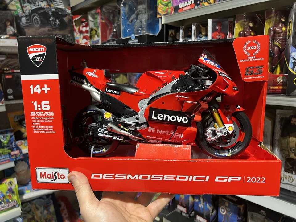 MAISTO 1 6 MOTO DIE CAST DUCATI DESMOSEDICI GP 2022 #63 F. BAGNAIA ART 32229