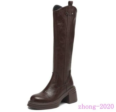 Occident Women's Back Zip Faux Leather Knee High Boots Casual Dress Party Shoes - Image 1 of 4