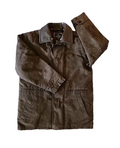 Rainforest Coat Jacket Mens Sz M Brown Removable Leather Collar Zip Down Liner - Picture 1 of 18