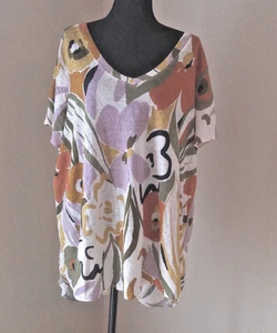 RACHEL ZOE 100 % LEINEN HERBSTFARBENES OBERTEIL V-AUSSCHNITT GRÖSSE 2X NEU MIT ETIKETT337 - Bild 1 von 5