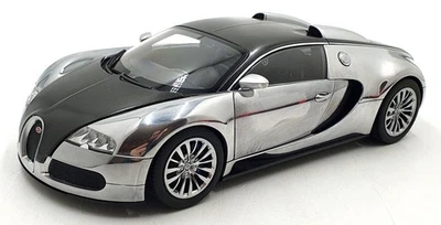 Autoart 1/18 Scale Diecast 70966 - Bugatti Veyron 16.4 Pur Sang - Black/Chrome - Image 1 of 4