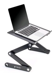 NEU! Tragbarer verstellbarer Aluminium Laptop Ständer schwarz mit Lüfter - Bild 1 von 6