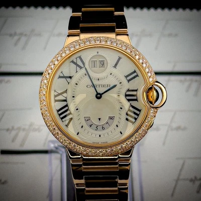 CARTIER BALLON BLEU DUAL TIME 38MM 18K ROSE GOLD  DIAMOND WATCH W6920035 - Image 1 of 4