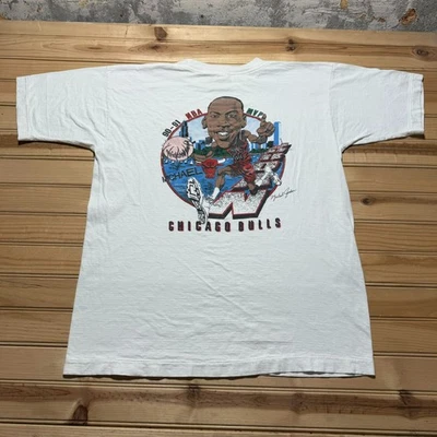 Винтажная сувенирная баскетбольная рубашка 90-х Chicago Bulls Michael Jordan MVP NBA большой размер - Изображение 1 из 4