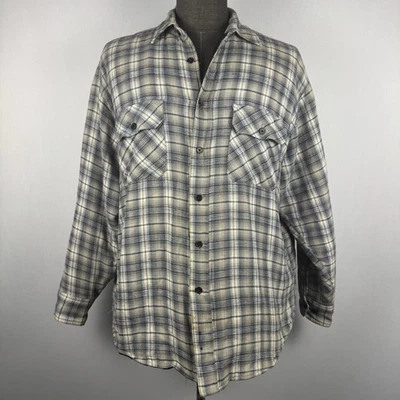 Camisa de franela a cuadros para hombre David Taylor acolchada forrada azul gris manga larga talla XL Foto 1 de 4