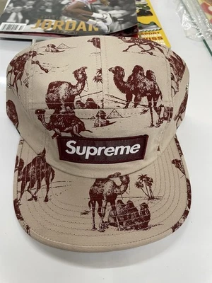 Supreme пустыни камуфляж лагерь крышка OG 5-панель шляпа - зеленый верблюд печати - редкая винтажная - Изображение 1 из 4