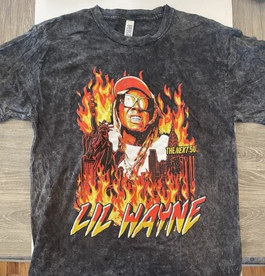 Camiseta LIL WAYNE Hip Hop 50 Aniversario Flame Fire Grande ¡Nueva Sin Etiqueta! Foto 1 de 4