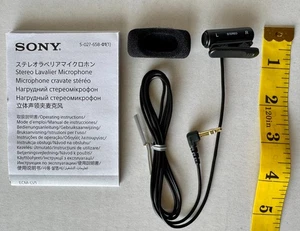 Sony ECM-LV1 Compact Stereo Lavalier Microphone Genuine with Muff - Super Clean - Picture 1 of 8